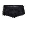 Sort hotpants med flæser XL