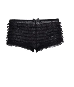 Sort hotpants med flæser XL