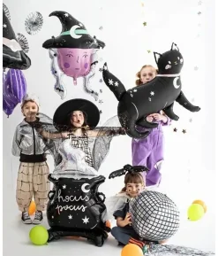 Sort kat folieballon