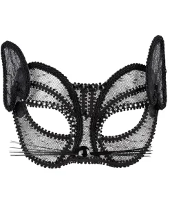 Sort katte halvmaske