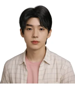 Sort K-pop dæmon paryk
