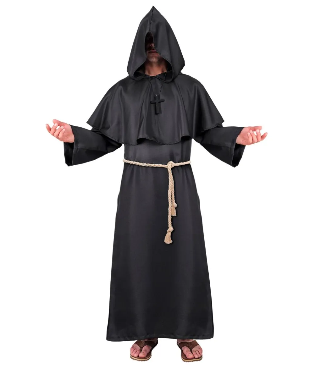 Sort munk kostume