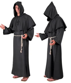 Sort munk kostume