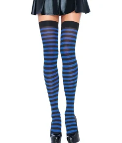 Sort og blå stribede stockings