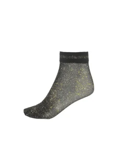 Sort og guld ankelstrømper