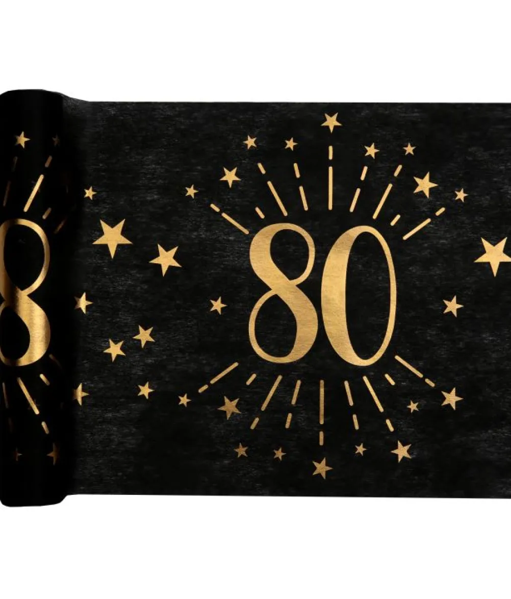 Sort og guld bordløber, 80 år