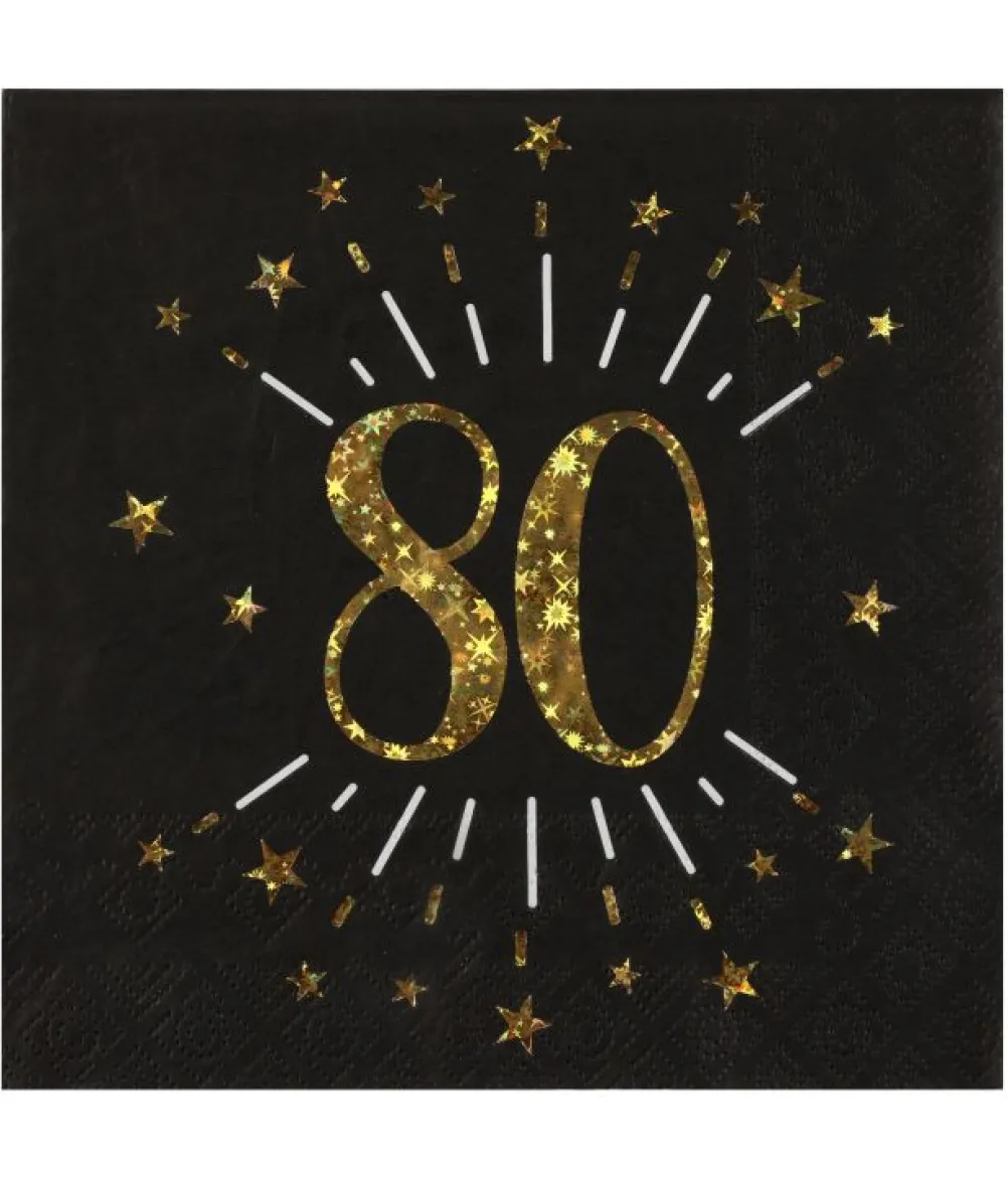 Sort og guld servietter, 80 år