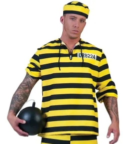 Sort og gul fangedragt kostume