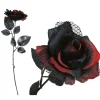 Sort og rød rose