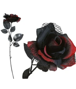 Sort og rød rose