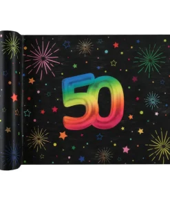 Sort og regnbue bordløber, 50 år