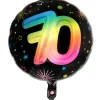 Sort og regnbue folieballon, 70 år