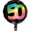 Sort og regnbue folieballon, 50 år