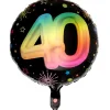 Sort og regnbue folieballon, 40 år