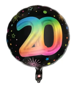 Sort og regnbue folieballon, 20 år