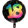 Sort og regnbue folieballon, 18 år