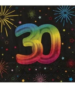 Sort og regnbue servietter, 30 år