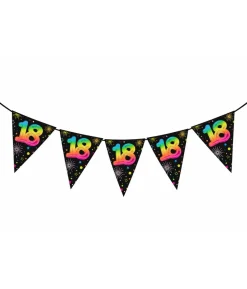 Sort og regnbue vimpelguirlande, 18 år