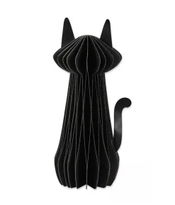 Sort papirvæv kat, 25 cm