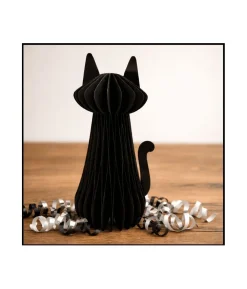 Sort papirvæv kat, 25 cm
