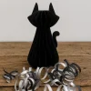 Sort papirvæv kat, 20 cm