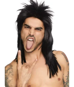 Sort Rockstar paryk