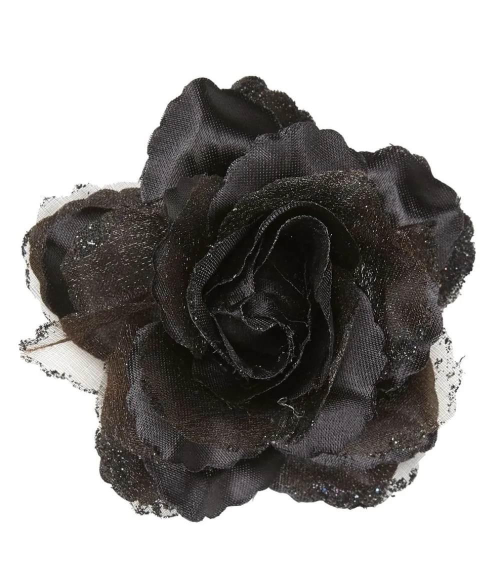Sort rose hårklips