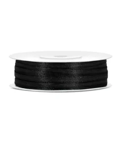 Sort satinbånd 3mm
