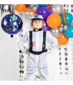 Space Happy Birthday folieballon, 45 cm