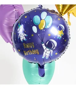 Space Happy Birthday folieballon, 45 cm