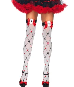 Spillekort stockings med sløjfe