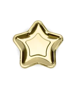 Stjerne tallerkner metallic, Guld