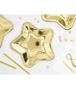Stjerne tallerkner metallic, Guld
