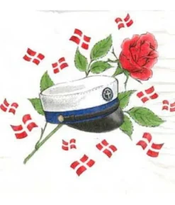 Student servietter, blå rose