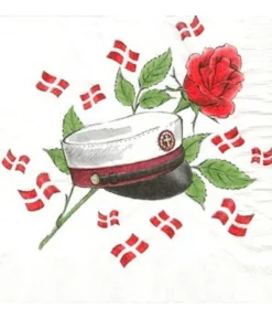 Student servietter, vinrød rose