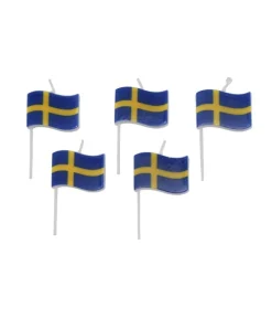 Svensk flag lys, 5 stk