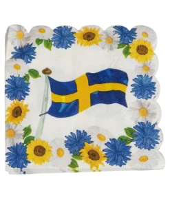 Svensk flag servietter, 33x33cm