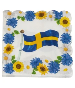 Svensk flag servietter, 25x25cm