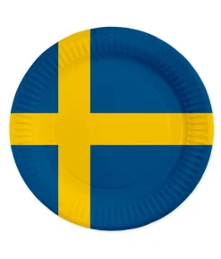 Sverige paptallerken, 8 stk