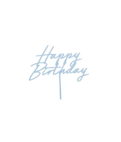 Tåget blå kagepynt Happy Birthday