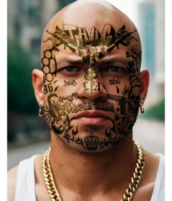 Thug life ansigtstatovering
