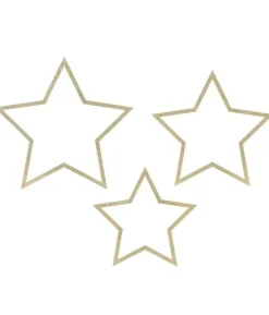 Træstjerner med guld glimmer