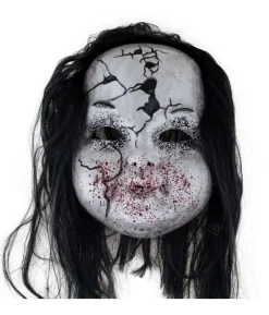 Uhyggelig dukkemaske med hår