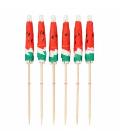 Vandmelon Cocktail parasoller, 6 stk