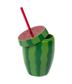 Vandmelon kop med sugerør