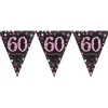 Vimpelguirlande 60 år Pink Sparkling