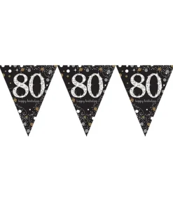 Vimpelguirlande 80 år Sparkling