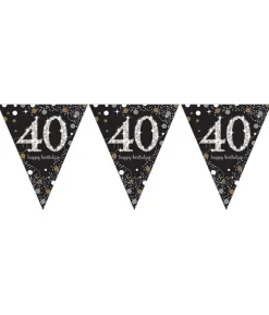 Vimpelguirlande 40 år Sparkling
