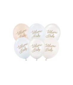 Welcome Baby ballonbuket, blå mix