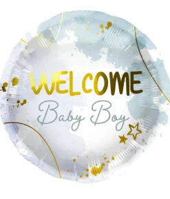 Welcome baby boy folieballon, 45 cm